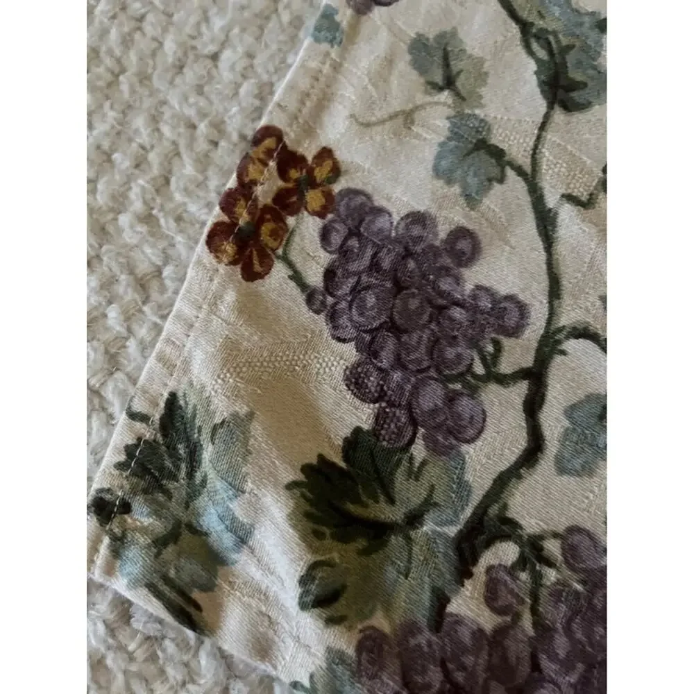Set of 2 Waverly Garden Room Table Napkins Cotton India Grapes Vineyard Cottage